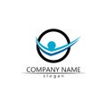 people Community vector logo care, group network and social icon design template Royalty Free Stock Photo