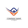 people Community vector logo care, group network and social icon design template Royalty Free Stock Photo