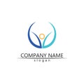 people Community vector logo care, group network and social icon design template Royalty Free Stock Photo