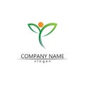 people Community vector logo care, group network and social icon design template Royalty Free Stock Photo