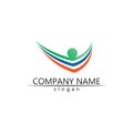 people Community vector logo care, group network and social icon design template Royalty Free Stock Photo