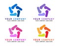 People company abstract business logo, Social media, internet, people connect logo type idea. network integrate team work logo