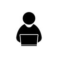 People with computer, person with laptop icon. One of set web icons