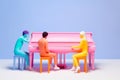 people concept performance trend colourful piano illustration modern art music. Generative AI.