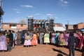 People at Concert in Bolivian village, Altiplano, La Paz Royalty Free Stock Photo