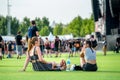 People in a concert at Download heavy metal music festival