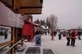 People by concession stands on the Rideau Canal Skateway