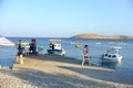 People on concrete small pier Royalty Free Stock Photo