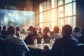 people in conference room watching speech of speaker Royalty Free Stock Photo