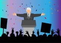 People congratulate politicians. successful businessman. Flat style cartoon illustration vector