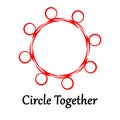 People connect circle group logo