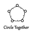 People connect circle group logo