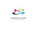 people connected logo template vector