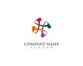 people connected logo template vector