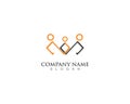 people connected logo template vector