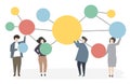 People connected and networking illustration