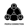 people connection icon, black vector sign with editable strokes, concept illustration Royalty Free Stock Photo