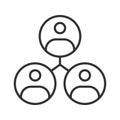 People connection icon in line design. connection, relation, teamwork, group, network, interaction, collaboration on white Royalty Free Stock Photo