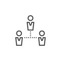 People connection line icon, outline team vector logo, linear