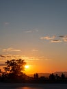 People contemplate the sunrise on the summit of Mount-Royal, Montreal, Quebec, Canada Royalty Free Stock Photo