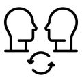 People contribution icon, outline style