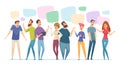 People conversation. Speech bubble on communication persons dialogue visualization vector talk concept Royalty Free Stock Photo