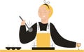 People Cooking Flat Design Illustration, Pretty Chef Cooking Soup