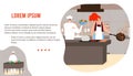 People cooking in kitchen vector illustration, cartoon flat happy man woman chef characters in aprons cook healthy food Royalty Free Stock Photo