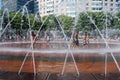 People cool off from the heat in Boston Royalty Free Stock Photo