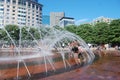 People cool off from the heat in Boston Royalty Free Stock Photo