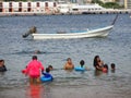 People Cooling off in Acapulco
