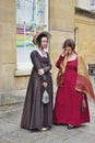 People costumed in the streets of Bath for the Jane Austen festival