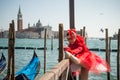 People in costumes and masks on Carnival in Venice Royalty Free Stock Photo