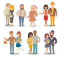 People and couples vector illustration. Family couples set. People cartoon style