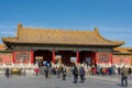 People in the courtyard of the Forbidden City in Beijing, China Royalty Free Stock Photo