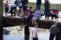 People Crabbing Crab Fishing Walberswick Norfolk Coast