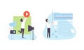 People Creating Video Content, Technology Process of Software Development Flat Vector Illustration Royalty Free Stock Photo