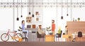 People In Creative Office Co-working Center University Campus Modern Workplace Interior