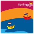 People cross colorful vector logoVector illustration. background Netherlands Koningsdag of April 27, King`s Day. designs for post