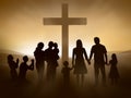 People at the Cross of Jesus Christ Royalty Free Stock Photo