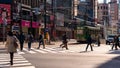 people cross street at Susukino, Sapporo Royalty Free Stock Photo