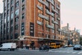 People cross 9th Avenue in front of Chelsea Market in Chelsea, Manhattan, New York, USA Royalty Free Stock Photo