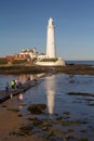 St Mary\'s Island and lighthouse, Whitley Bay, Tyne & Wear, UK