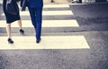 People crossing a city road Royalty Free Stock Photo