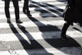 People crossing the city street Royalty Free Stock Photo