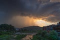 Sunset view of the river in Wullingyuan, China