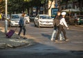 People crossing the road
