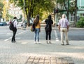 People crossing the road