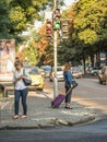 People crossing the road