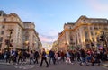 People crossing the road at Piccadilly Circus in London, UK Royalty Free Stock Photo